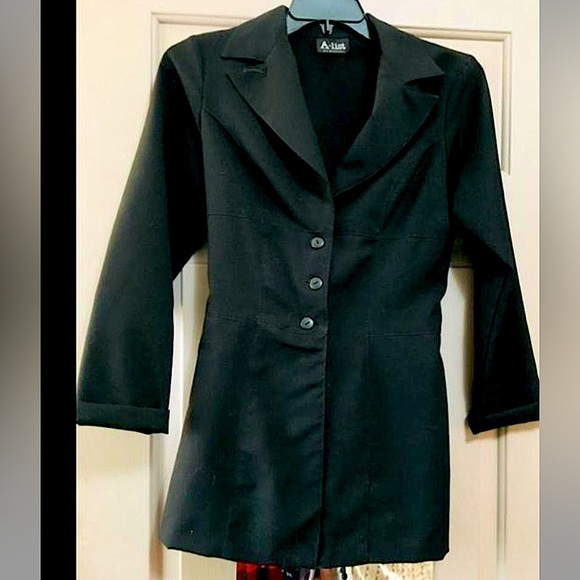 90s/Y2K Black Blazer Jacket - Picture 1 of 4